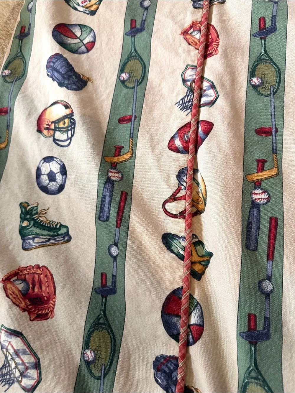 VTG 100% Cotton Duvet Cover Bloomcraft  Football Basketball Soccer Golf Striped